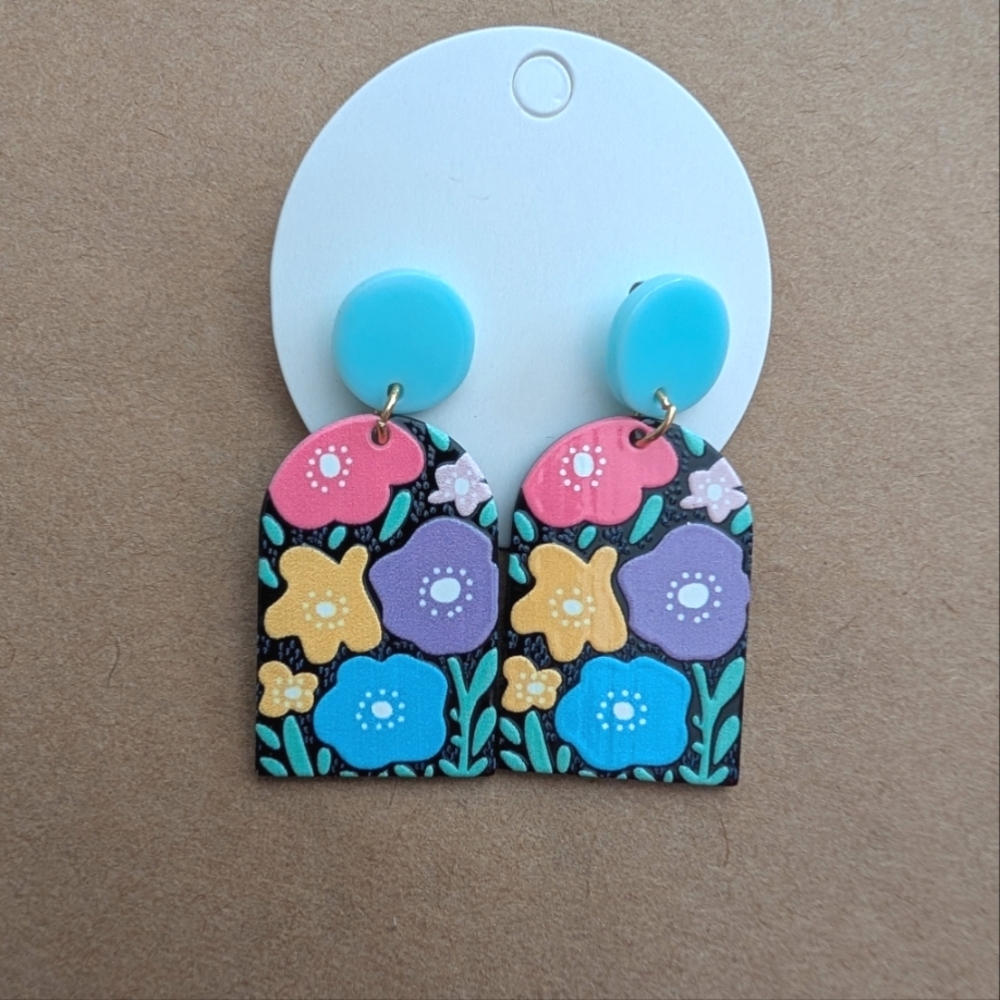 Floral Earrings - Multicolor